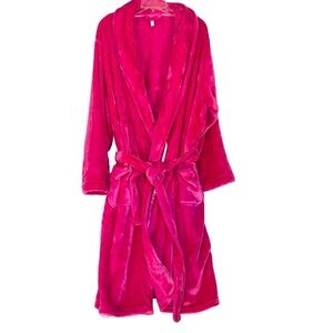 Elegant Fuchsia Women's Plush Robe Plus Size 3X